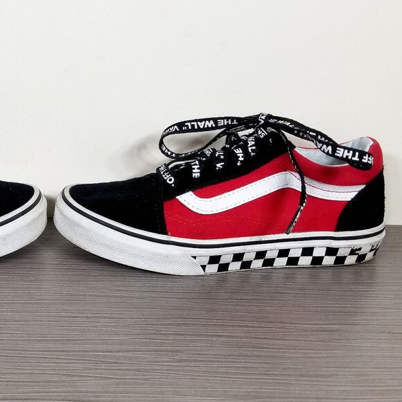 Vans Kids Logo Pop Old Skool Boy's Skate Shoes, Black/Red Little Kid Size 3 / 34 - Picture 9 of 12